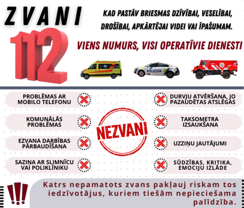 <p>Būtiski palielinājies uz tālruņa numuru 112 saņemto neārkārtas zvanu skaits</p>
