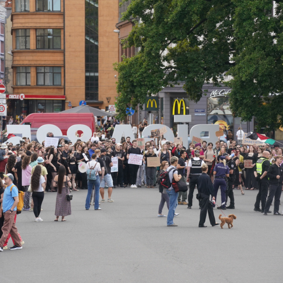 <p>Piketā pie Brīvības pieminekļa pulcējās līdz 200 nevalstisko organizāciju atbalstītāju</p>
