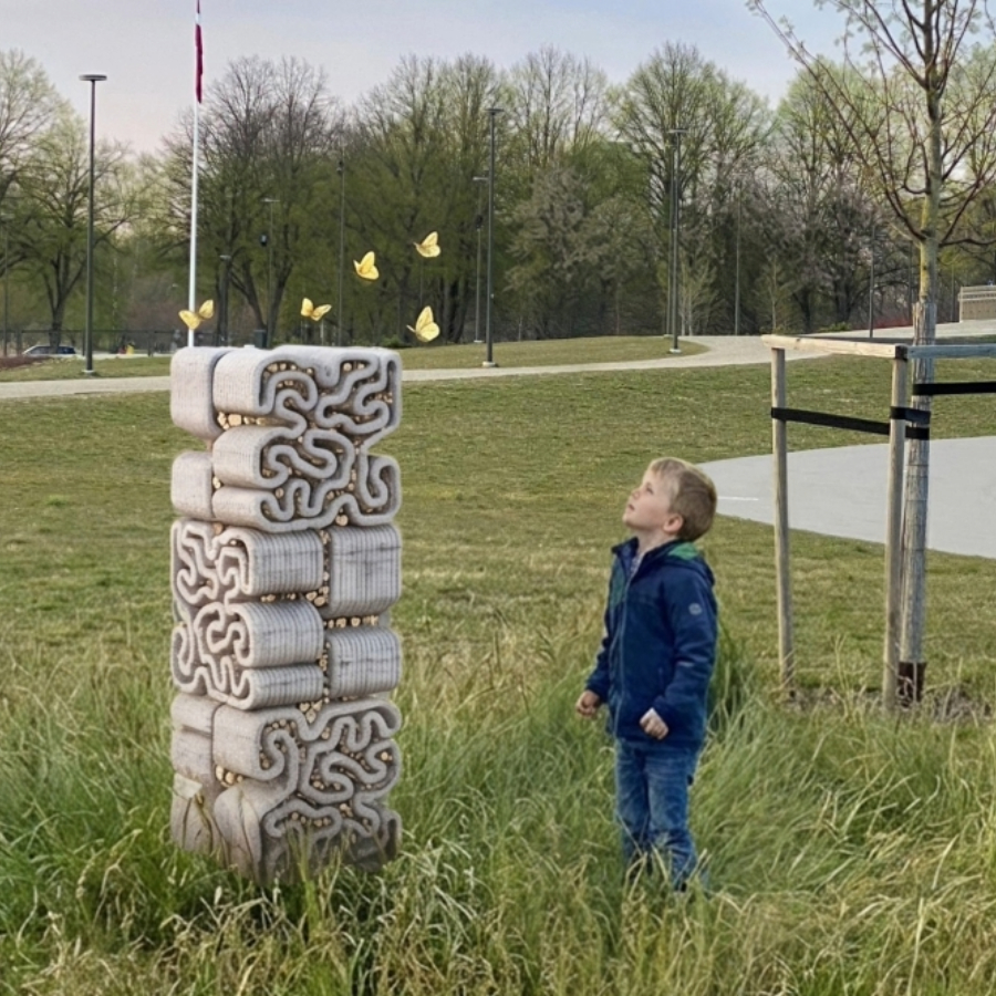 <p>Rīgas parkos uzstāda mājvietas vientuļajām bitēm&nbsp;</p>